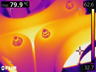 FLIR thermal image of eddy currents