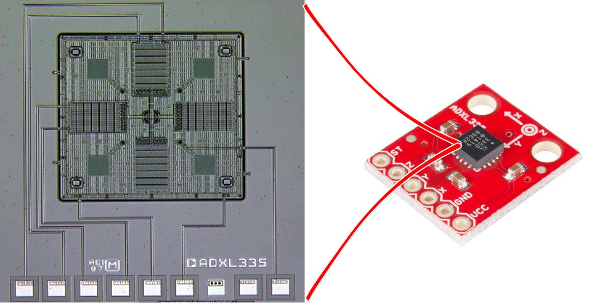 Microphotograph of a MEMS Accelerometer Die